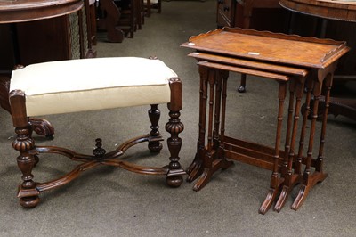 Lot 1245 - A Mahogany Stool in Carolean Style, with...