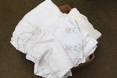 Lot 1356 - Qty of assorted white linen including bed...