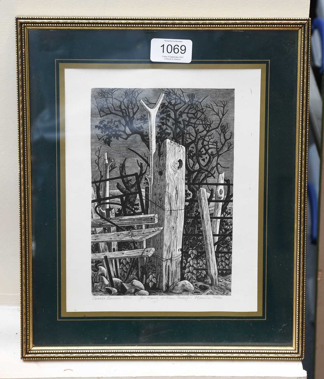 Lot 1069 - Monica Poole (1921-2003) "Cattle Barrier"...