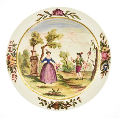 Lot 271 - A Meissen Hausmaler Porcelain Soup Plate,...