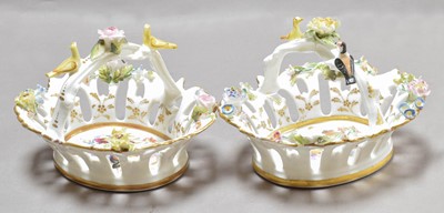 Lot 247 - A Pair of Staffordshire Porcelain Flower...