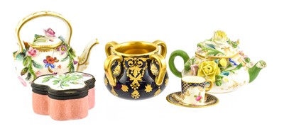 Lot 61 - A Minton Porcelain Miniature Teapot and Cover,...