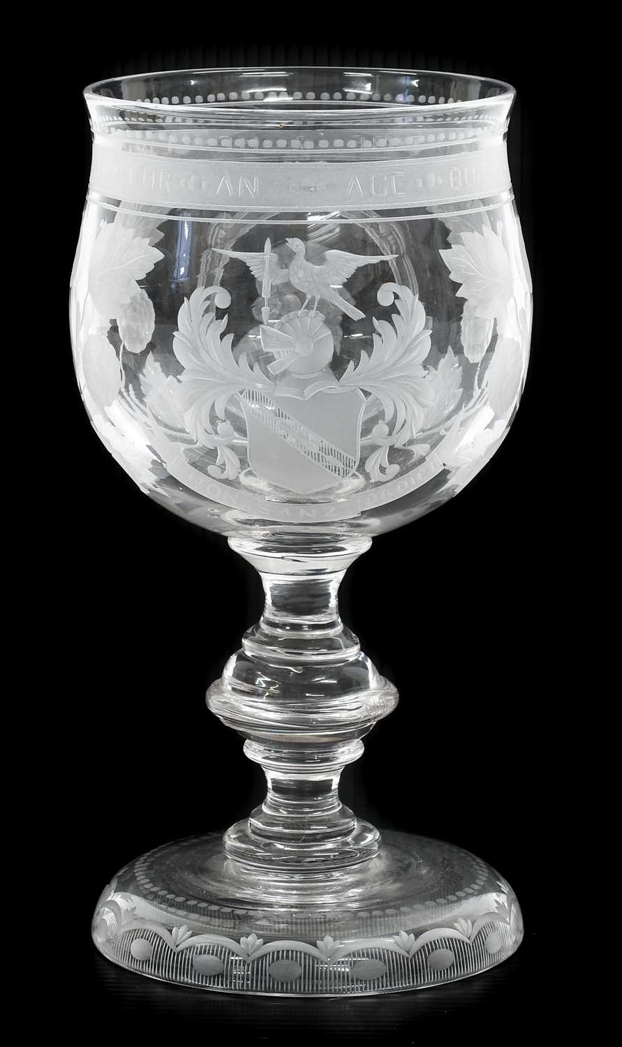 Lot 6 - A Glass Goblet, 19th century, the tulip shaped...