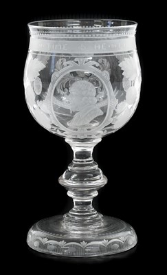 Lot 6 - A Glass Goblet, 19th century, the tulip shaped...