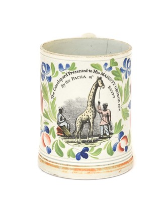 Lot 109 - A Pearlware Cylindrical Mug, circa 1810,...