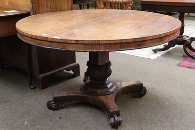 Lot 1246 - A Regency Rosewood Circular Breakfast Table,...