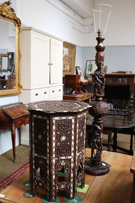 Lot 1311 - A Morrocan Mother-of-Pearl Inlaid Table, of...