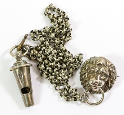 Lot 63 - A Victorian Rifle Brigade Silver Whistle, for...