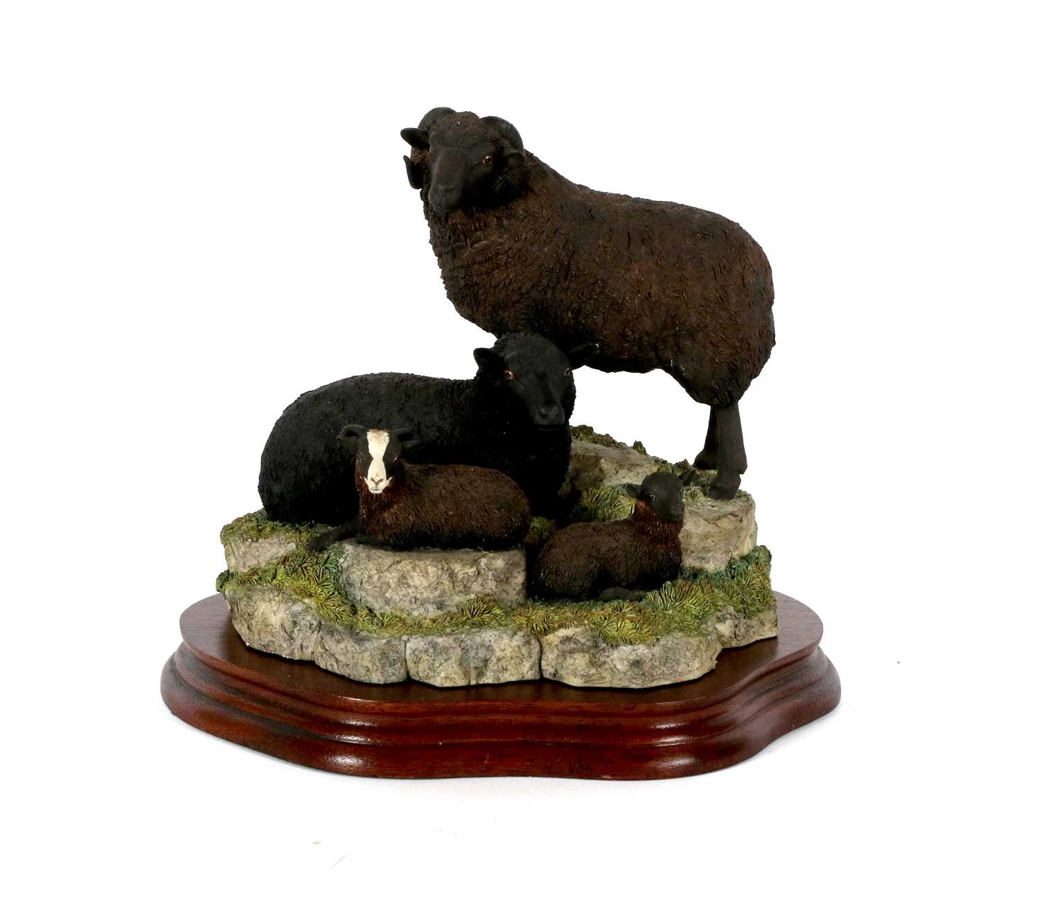 Lot 1075 - Border Fine Arts 'Shetland Sheep Family Group' (Moorit)