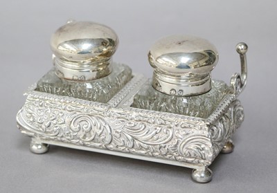 Lot 191 - A Victorian Silver Inkstand, by Nathan and...