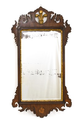 Lot 930 - A George II Walnut and Parcel Gilt Wall Mirror,...