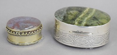 Lot 127 - A Gilt Metal and Hardstone Box and a...