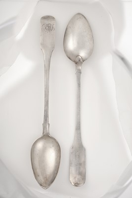 Lot 2037 - A Pair of George III Provincial Silver Basting-Spoons