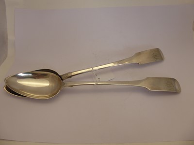 Lot 2037 - A Pair of George III Provincial Silver Basting-Spoons