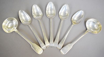 Lot 121 - A Set of Five George III Silver Dessert-Spoons,...
