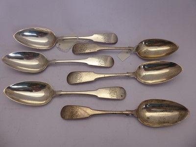 Lot 2041 - A Set of Six George III Provincial Silver Dessert-Spoons