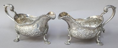 Lot 141 - A Pair of George III Silver Sauceboats, Marks...