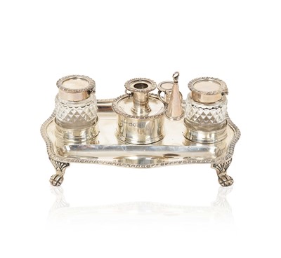 Lot 2097 - A George V Silver Inkstand
