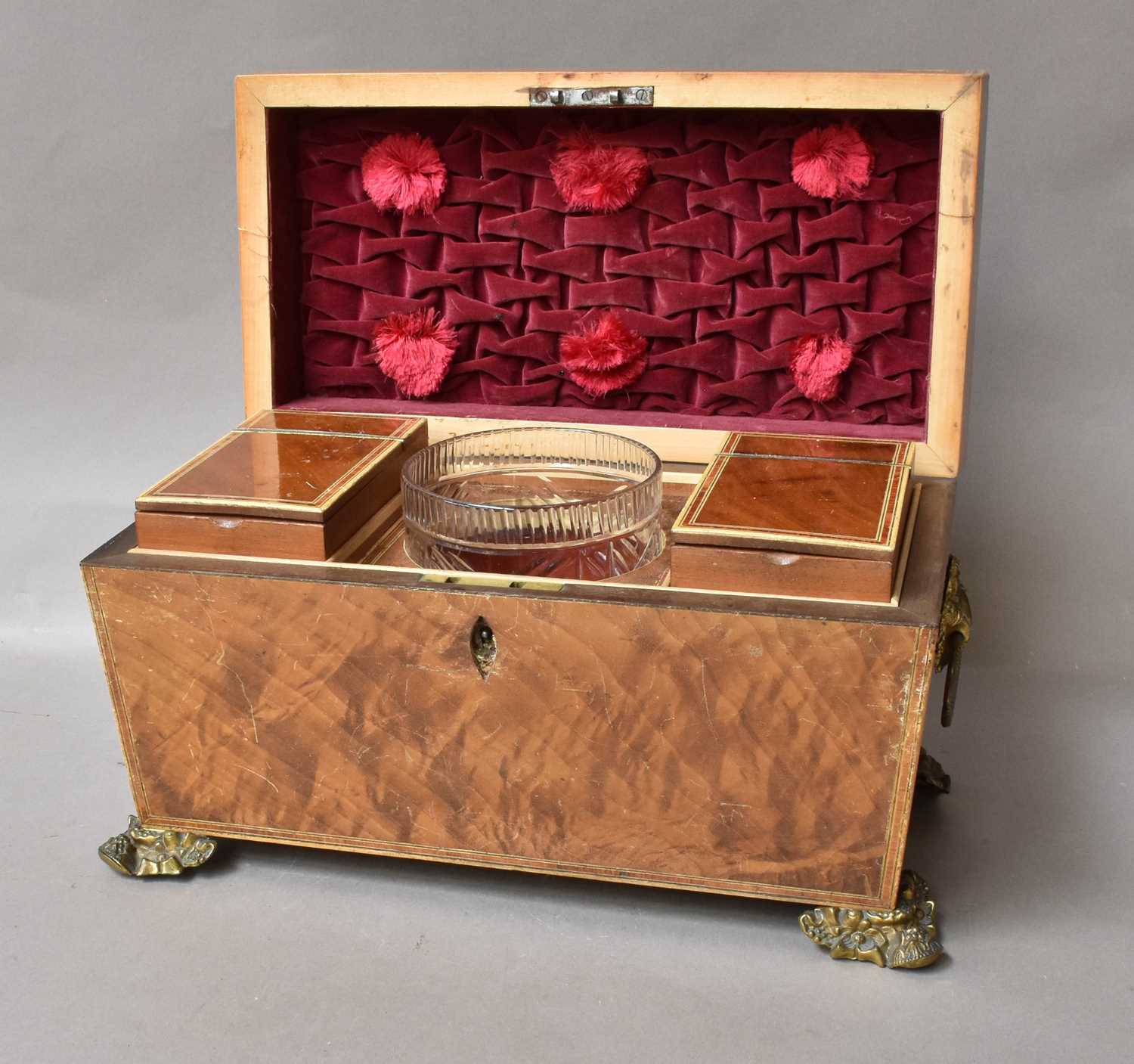 Lot 150 - An Early Victorian Mahogany Tea Caddy, banded...