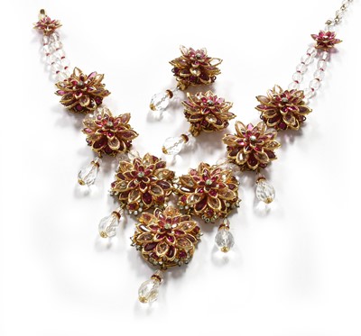 Lot 419 - A Paste Necklace and Matching Earrings, by...