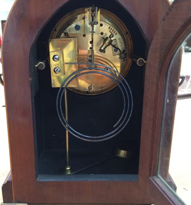 Lot 160 - An Edwardian Mahogany Inlaid Mantel Timepiece,...
