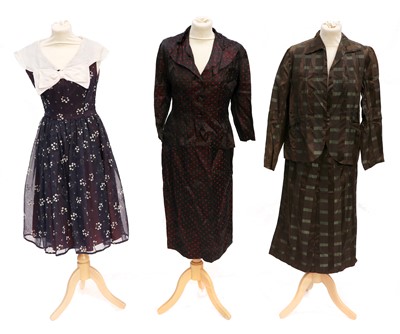 Lot 2100 - Circa 1940-50s Dresses and Suits, comprising a...