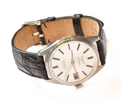 Lot 388 - A Steel Automatic Longines Admiral Wristwatch