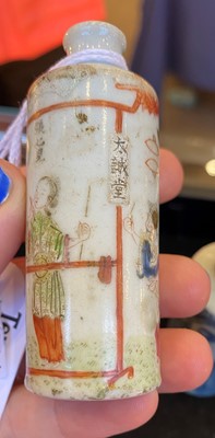 Lot 191 - A Chinese Porcelain Snuff Bottle, Qing Dynasty,...