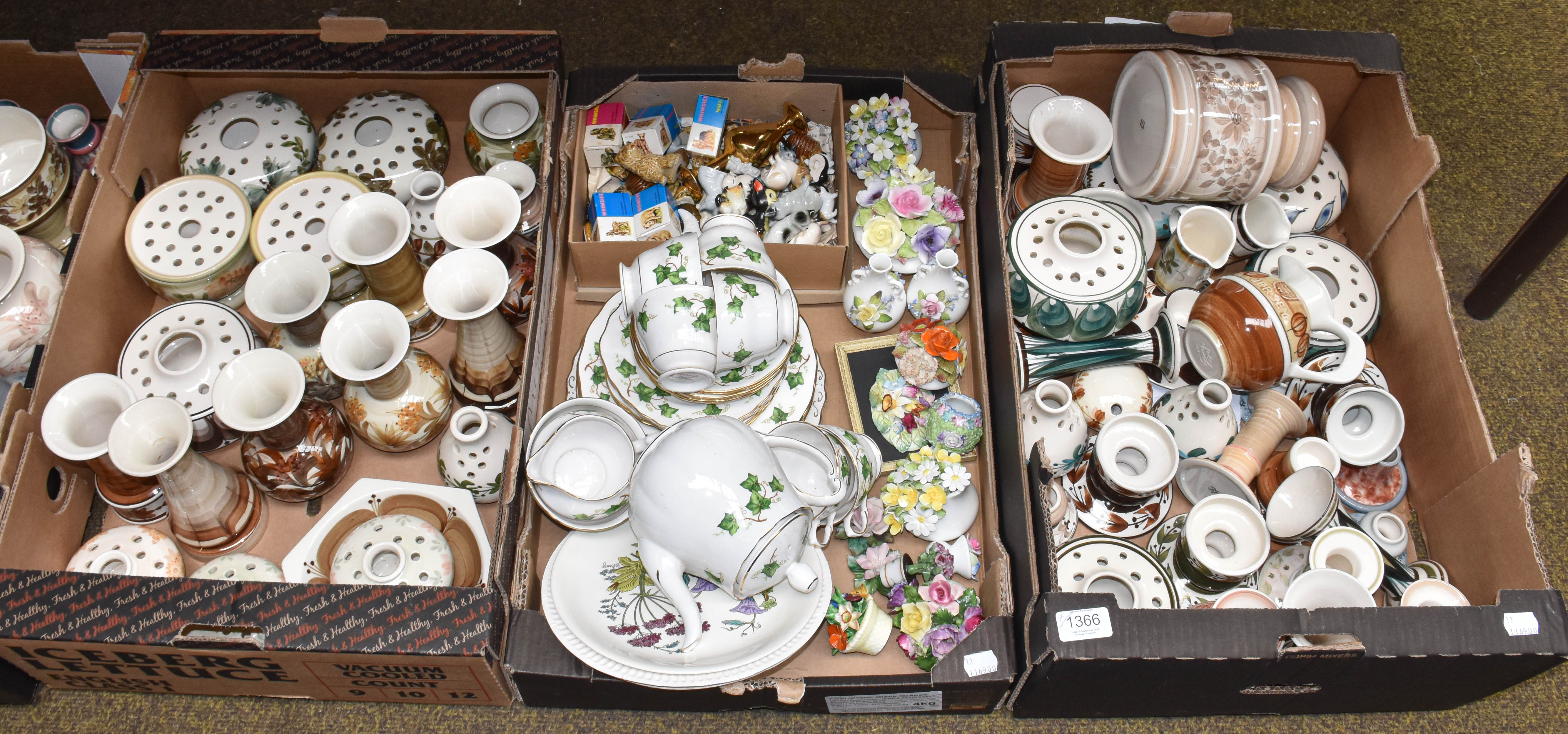 Lot 1366 Jersey Pottery, a large quantity of vases