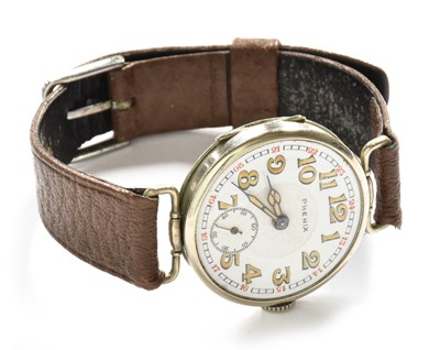 Lot 407 - An Enamel Dial "Trench" Wristwatch by Phenix