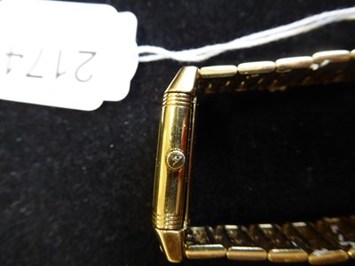 Lot 2174 - A Lady's 18 Carat Gold Reverso Wristwatch,...