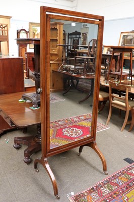 Lot 1316 - An Edwardian Mahogany Cheval Dressing Mirror,...