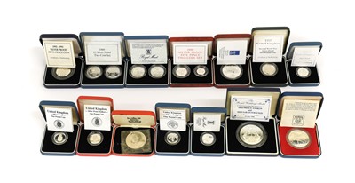 Lot 233 - 14 x Silver Proof Coins, Sets and Medals,...