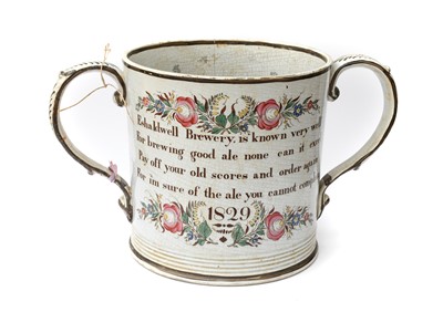 Lot 117 - A Pearlware Twin-Handled Loving Cup, dated...