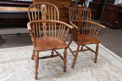 Lot 1259 - Two Ash and Elm Windsor Chairs, 19th century,...