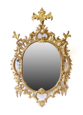 Lot 509 - A George III Style Carved Giltwood Mirror,...