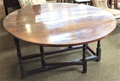 Lot 1201 - An Oak Gateleg Dining Table, 18th century,...