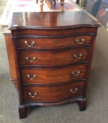 Lot 1286 - A Reproduction Mahogany Sepentine Batchelors...