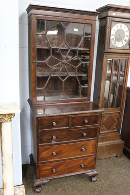 Lot 1224 - An Edwaridian Mahogany Glazed Bookcase, raised...