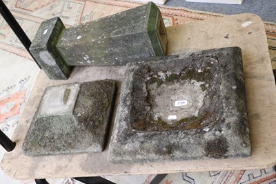 Lot 1196 - A Weathered Sand Stone Bird Bath, the square...