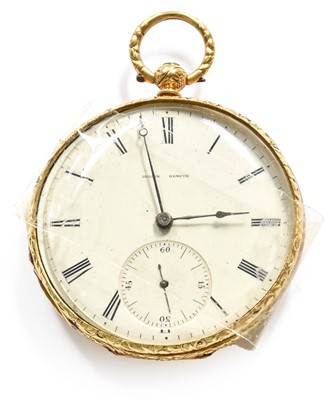 Lot 448 - A Continental Open Faced Pocket Watch, case...