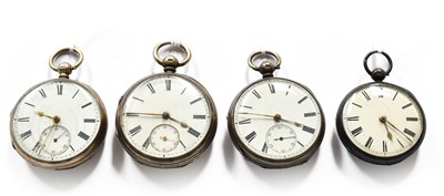 Lot 450 - Four Silver Open Faced Lever Pocket Watches (4)