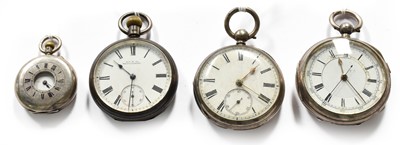 Lot 449 - A Silver Chronograph Pocket Watch, A Silver...