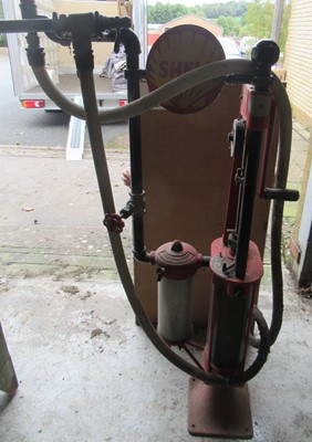 Lot 139 - A Vintage Red Painted Skeleton Petrol Pump,...