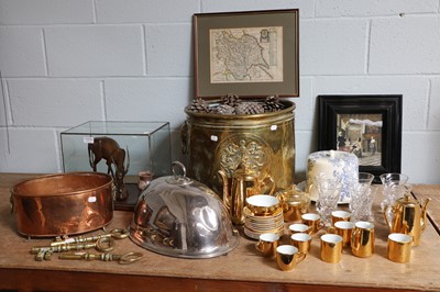 Lot 1374 - A Victorian Brass Coal Bucket with Lion Mask...