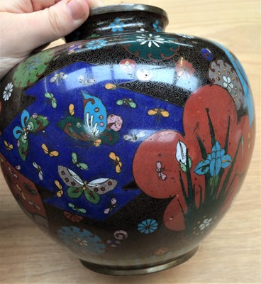 Lot 294 - A Pair of Japenese Meji Period Cloisonne Vases,...