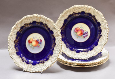 Lot 253 - A Set of Five Royal Worcester Plates by E....
