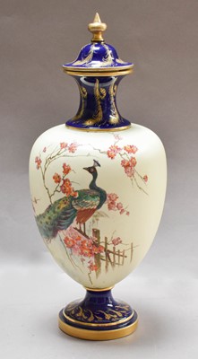 Lot 251 - A Royal Worcester Vase and Cover, circa 1895,...