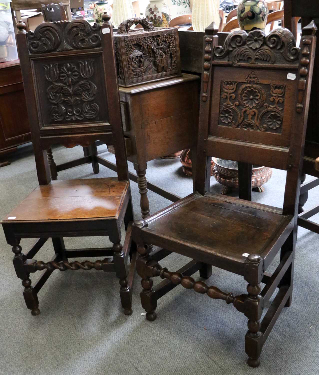 Lot 1158 - Two 18th Century Carved and Panelled Hall...