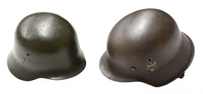 Lot 2224 - A German M40 Army Helmet, the green skull with...